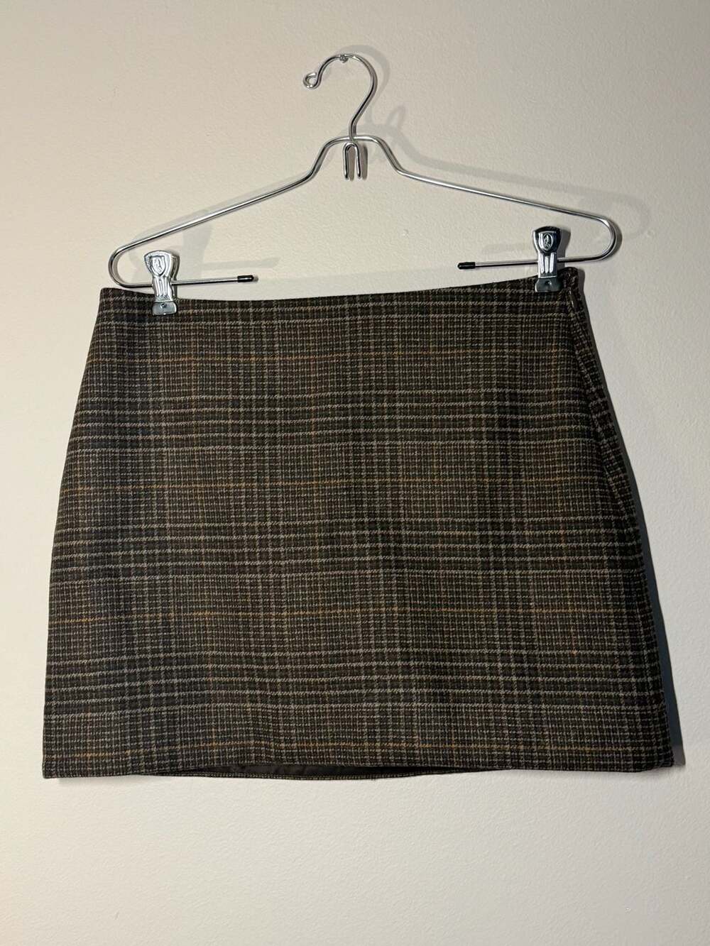& Other Stories Paris Atelier Plaid Wool Blend Mini Skirt Size 4